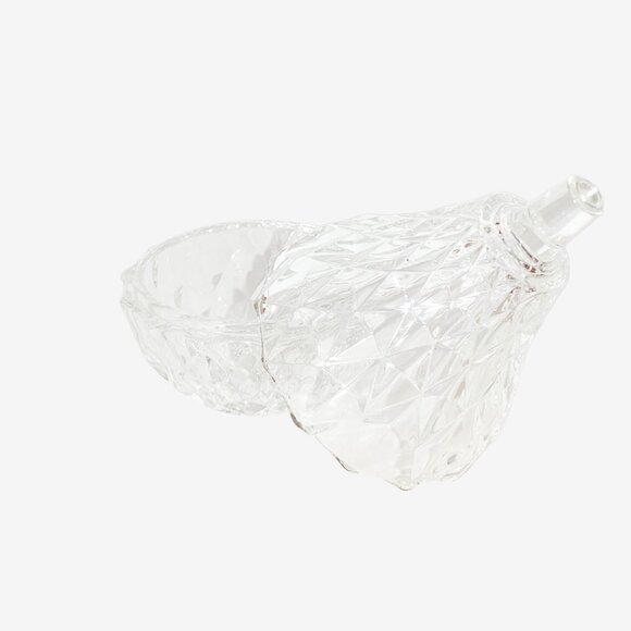 Vintage CRYSTAL CUT GLASS PEAR SHAPED TRINKET DISH / Made in Italy / 4 inches - Picture 5 of 10
